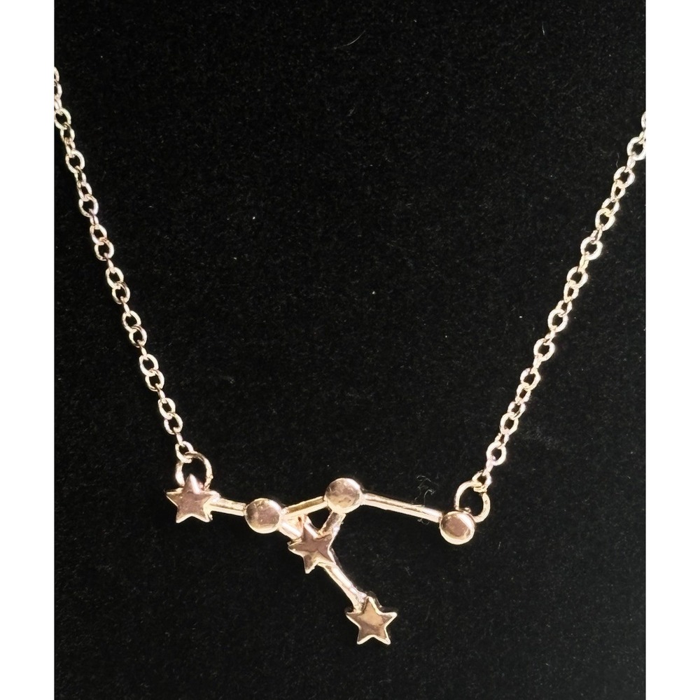 Zodiac Constellation Sign Symbol Pendant Necklace Gold Tone 19"